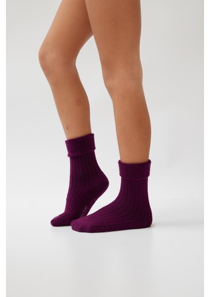 Kız Çocuk Havlu Çorap Koyu Bordo