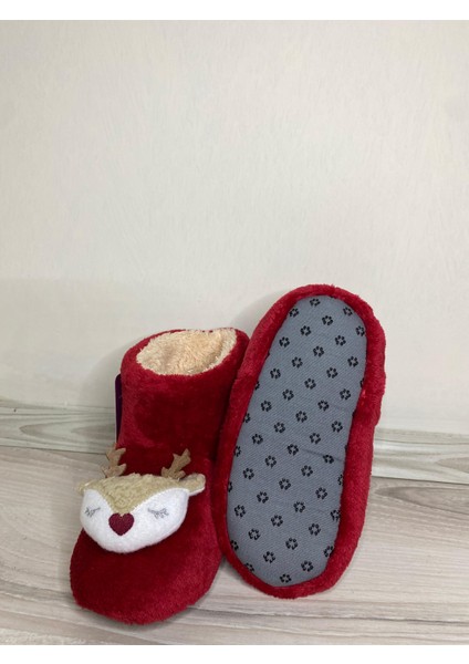 Kırmızı Geyikli Yılbaşı Panduf modelleri