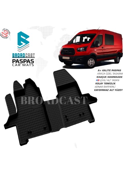 Ford Transit 4d Kauçuk Havuzlu Paspas 2014 Sonrası Uyumlu