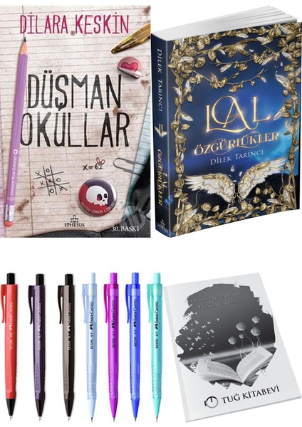 Lal Özgürlükler 2 ve Ephesus Yayınları Düşman Okullar 1 Dilara Keskin 2li Set + Hediyeli