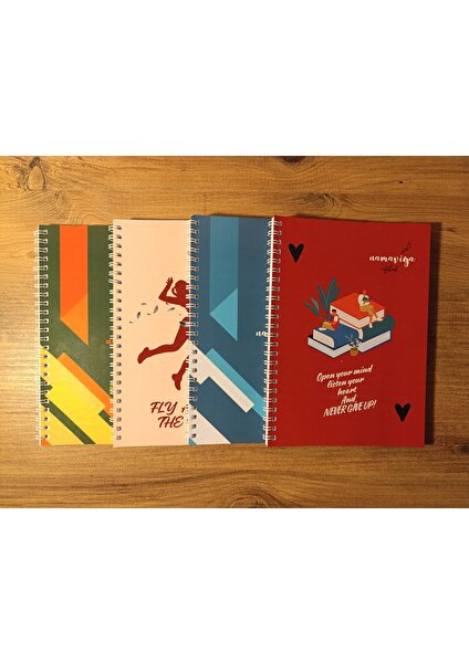 Namaviga Notebook A5 Spiralli Defter 4'lü Set - Çizgisiz (400 Sayfa)