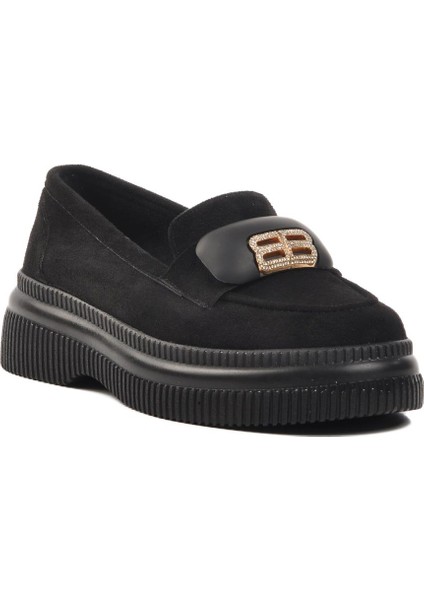 884904 Siyah Süet Kadın Günlük Ayakkabı