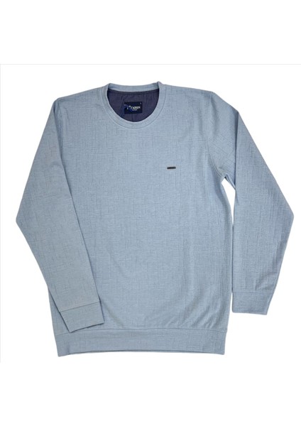 Erkek Bisiklet Yaka Kendinden Desenli Sweatshirt modelleri