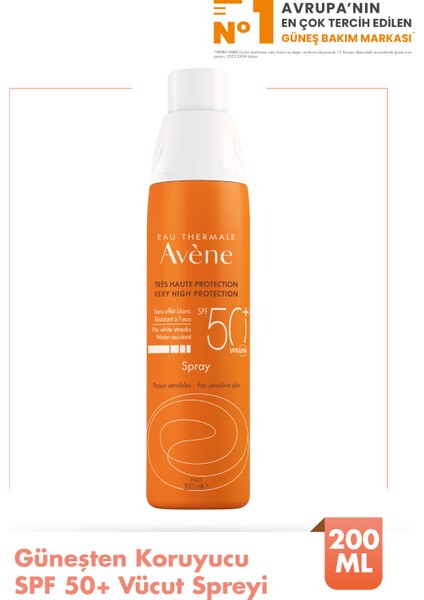 Spf 50 Faktör 200 ml Tüm Cilt Tipleri için Sprey Güneş Kremi