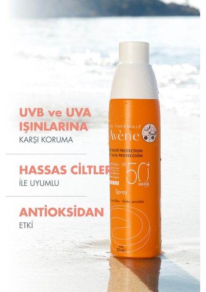 Spf 50 Faktör 200 ml Tüm Cilt Tipleri için Sprey Güneş Kremi