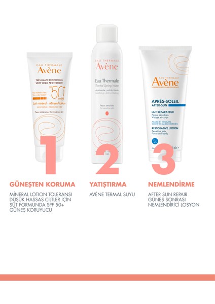 AVENE Lait Mineral Lotion SPF 50+ 100 ml Mineral İçerikli Güneş Koruma Kremi