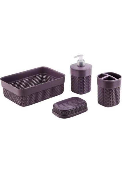 Online Kapında Lüks 4lü Elegant Banyo Seti Plastik Banyo Seti Banyo Aksesuarları