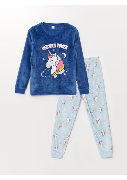 Lcw Kids Bisiklet Yaka Pelüş Kız Çocuk Pijama Takımı