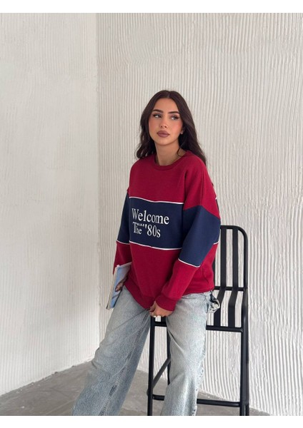 Welcome 80S Yazılı Bisiklet Yaka 3 Iplik Kadın Sweatshirt fırsatları