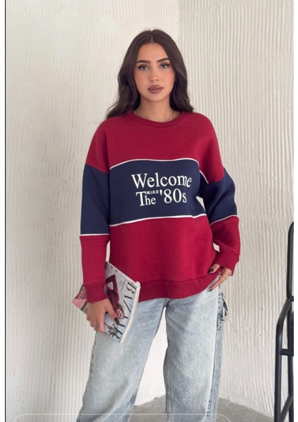 Welcome 80S Yazılı Bisiklet Yaka 3 Iplik Kadın Sweatshirt indirimleri