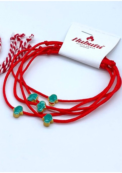 10 Adet (5 Set) Hediyelik Yılbaşı Kartlı Jelatinli Fatma Ana Marteniçka Dilek Bilekliği Seti