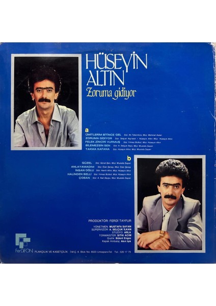 Hüseyin Altin - Zoruma Gidiyor 1985 Baskı Lp - Plak