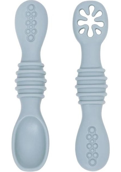 2'li Paket Sevimli Bebek Öğrenme Kaşığı Sofra Seti Gıda Sınıfı Yapışkan Kaşık Çocuk Eğitim Besleme (Yurt Dışından)