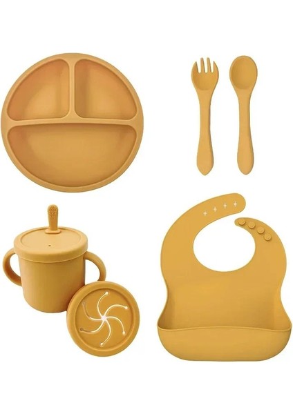 Bpa Içermeyen Besleme Seti Vantuz Kase Yemek Tabağı Damlatmaz Bardak Kaşık Çatal Çocuk Sofra Yemekleri (Yurt Dışından)