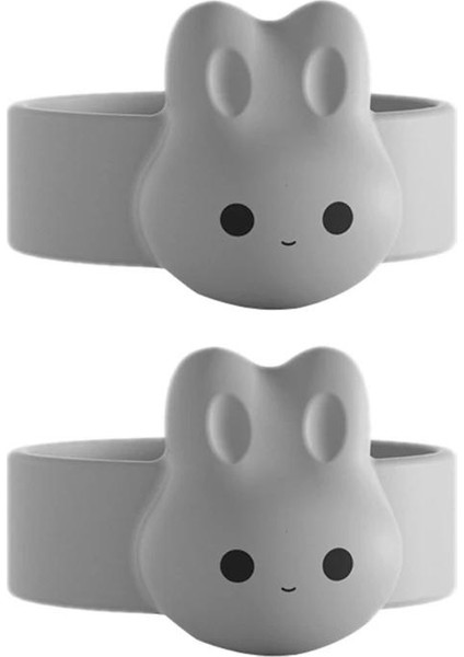 2 Paket Karikatür Tavşan Kaşık Yapışmaz Halka Manyetik Süt Tozu Kaşık Kaşık Tutucu Halka Sofra Ürün Tutucu (Yurt Dışından)