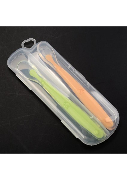 Bebek Yumuşak Kaşık Eğitim Besleme Kaşığı Kutu Ile Çocuk Sofra Takımı Bebek Indüksiyon Katı Besleme 1 Takım (Yurt Dışından)