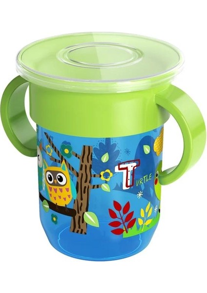 360 Derece Dönebilen Karikatür Öğrenme Içme Bardağı, Çift Kulplu, Açılır Kapanır, Sızdırmaz Su Bardağı ve Şişesi, Bpa Içermez (Yurt Dışından)