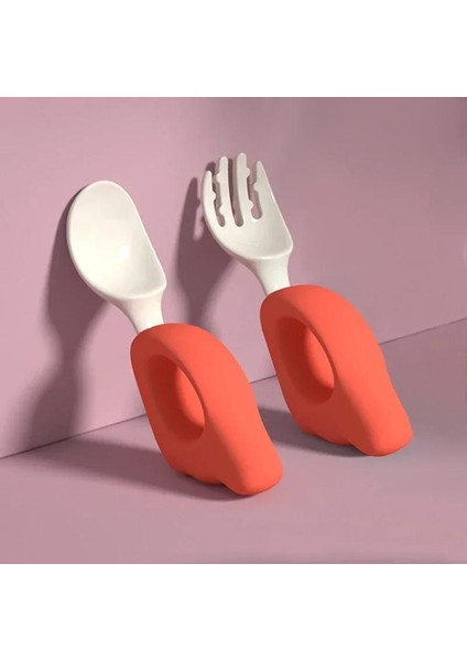 Kaşık ve Çatal Yemeyi Öğrenme Eğitimi 1-2 Yaş Bebek ve Çocuk Yemek Çubukları Seti Yemek Çatalı Plastik Sofra Takımı (Yurt Dışından)