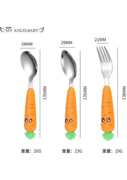 Gadget Sofra Seti Çocuk Eşyaları Paslanmaz Çelik Yürümeye Başlayan Çocuk Karikatür Gıda Besleme Kaşığı ve Çatal (Yurt Dışından) fırsatları