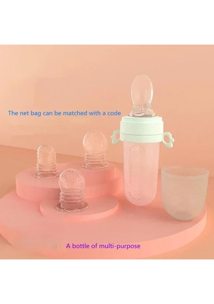40 ml Çocuk Tamamlayıcı Gıda Eğitimi Besleme Bardağı Şişe Kaşık Emzik Şişesi Meyve Isırığı Çantası (Yurt Dışından)