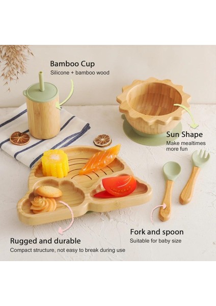 Vantuzlu Bambu Sofra Takımı, Çocuk Mama Seti, Kaseler, Tabaklar, Çatallar, Kaşıklar, Bardaklar, Malzemeler, Hediyeler (Yurt Dışından) fırsatları