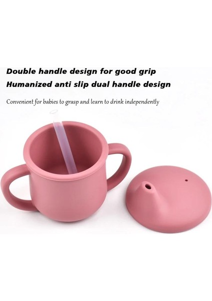 100% Gıda Sınıfı Besleme Drinkware Çift Saplı Sızdırmaz Çocuk Öğrenme Içme Bardağı Bpa Içermeyen Yürümeye Başlayan Su Şişesi (Yurt Dışından)