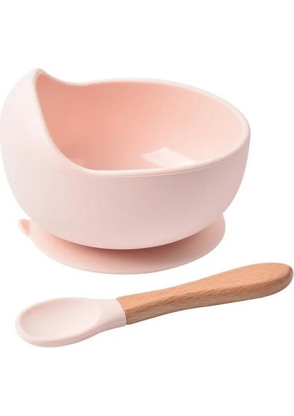 Gıda Sınıfı Besleme Kasesi Seti Düz Renk Su Geçirmez Çocuk Sofra Takımı Kaşıkla (Yurt Dışından)