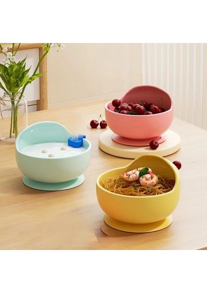 Gıda Sınıfı Besleme Kasesi Seti Düz Renk Su Geçirmez Çocuk Sofra Takımı Kaşıkla (Yurt Dışından) fiyatları