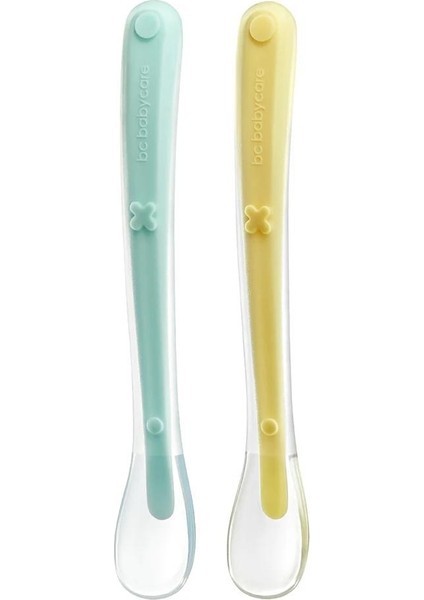 Bc Babycare 2 Paket Güvenli Gıda Sınıfı Kaşık Çocuk Yürümeye Başlayan Kaymaz Besleme Sofra Takımı 360° Kavisli Yumuşak Kare (Yurt Dışından)
