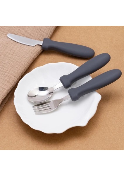 Yeni Besleme Kolu Paslanmaz Çelik Kaşık, Çatal ve Bıçak Seti Sütten Kesilmiş Çocuklar Için Bebek Eğitim Sofra Takımı (Yurt Dışından)