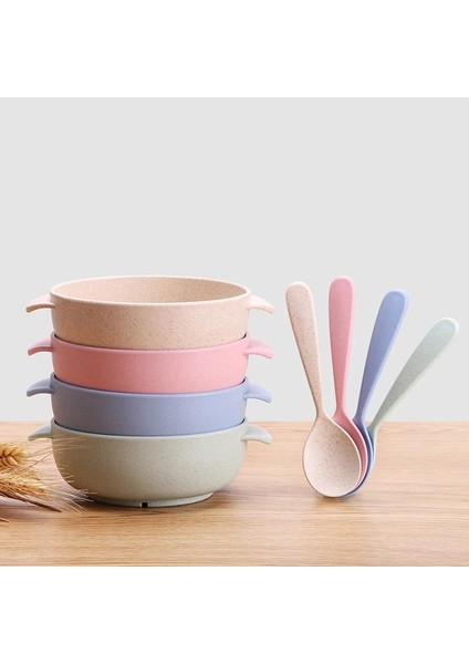 Besleme Sofra Seti, Çevre Dostu Buğday Samanı Tabağı, Çocuk Yemekleri, Haşlanmayı Önleyici Eğitim Kasesi + Kaşık (Yurt Dışından) fiyatları