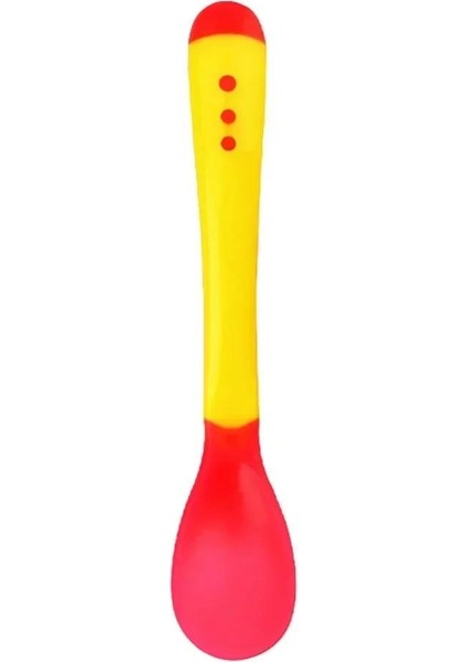 Sıcaklık Değiştiren Çatal Kaşık Yürümeye Başlayan Sofra Takımı Plastik Besleme Aracı Isıya Duyarlı Çocuklar (Yurt Dışından)