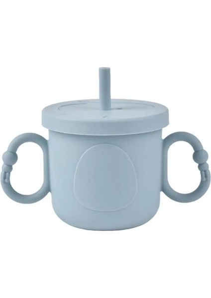 Eğitim Kupası Taşınabilir Çift Saplı Yürümeye Başlayan Saman Penguen Baskı 200 ml Su Şişesi Sıvı Besleme (Yurt Dışından)