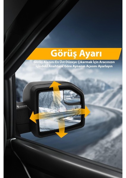 4x4 Off Road Katlanır Araba Ayna Ford F150 Ranger Raptor Pick Up ile Uyumlu fırsatları