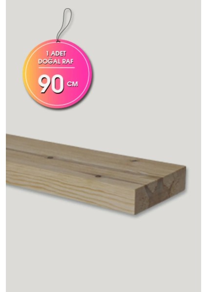 Tekno Trust - Kalın Duvar Rafı Ahşap Dekoratif Çok Amaçlı 90 cm Uçan Raf