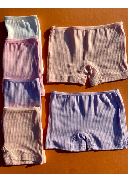 Raporlu Pamuklu 6 Adet Kız Çocuk Şort-Külot Soft Renkler 34A18