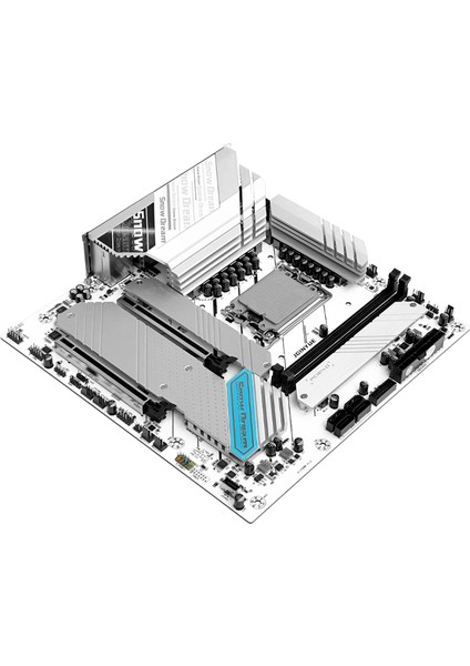 Jgınyue Z790M Snow Dream D5 Intel Z790 Chıpset Ddr5 8000 Mhz(Oc) 1700 Soket Matx Gamıng Anakart