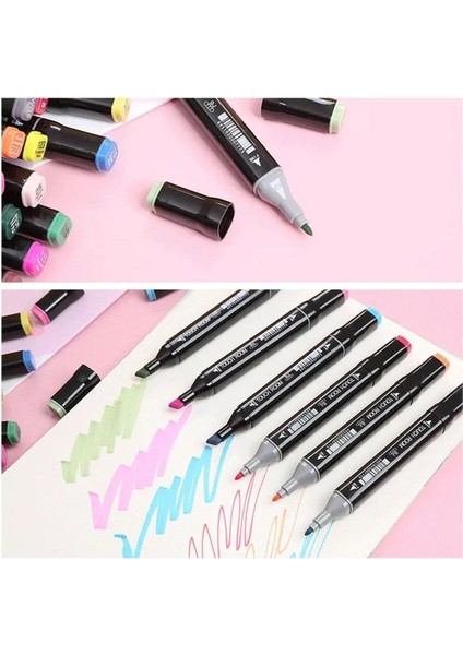 168 Renk Marker Resim Mimari ve Grafik Tasarım Kalemi 168 Lİ Çift Taraflı Marker Keçeli Kalem Seti indirimleri