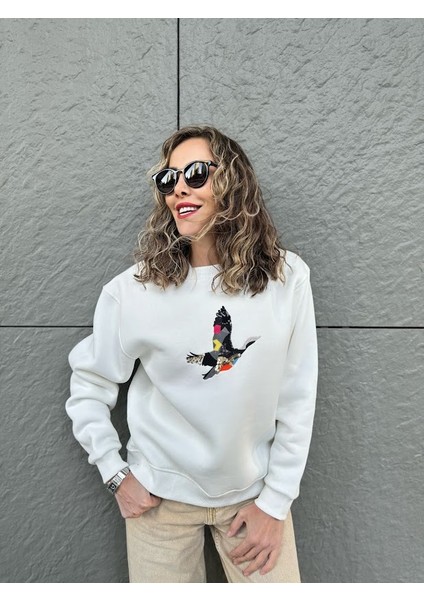 Kuş Işlemeli Sweatshirt