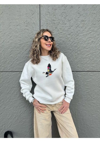 Kuş Işlemeli Sweatshirt