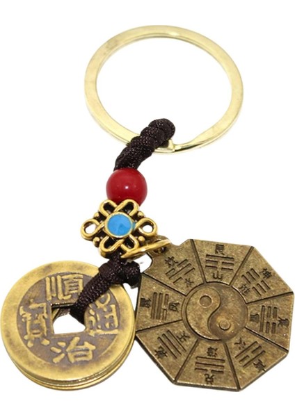 Feng Shui Metal Anahtarlık Şans Parası ve Bagua Ayna No.1