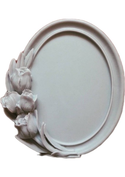 3 Boyutlu Lale Çiçek Oval Çerçeve Silikon Kalıp K-429 fırsatları