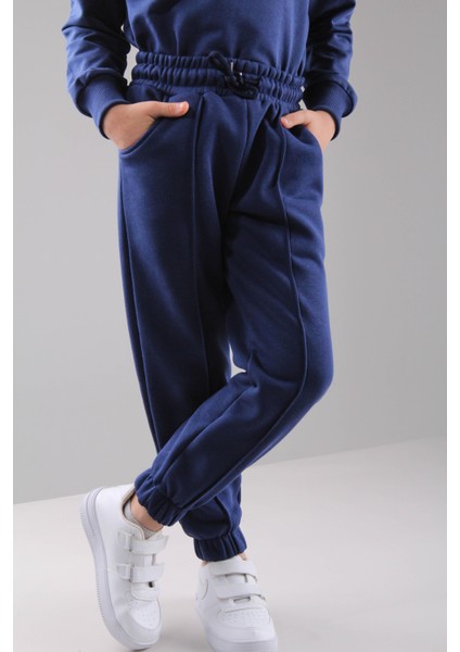 Lastikli Içi Polarlı Cepli Rahat Çocuk Eşofman Altı Indigo fırsatları