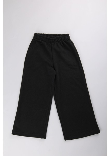 Geniş Kesim Içi Polarlı Rahat Kız Çocuk Eşofman Altı Siyah fiyatları