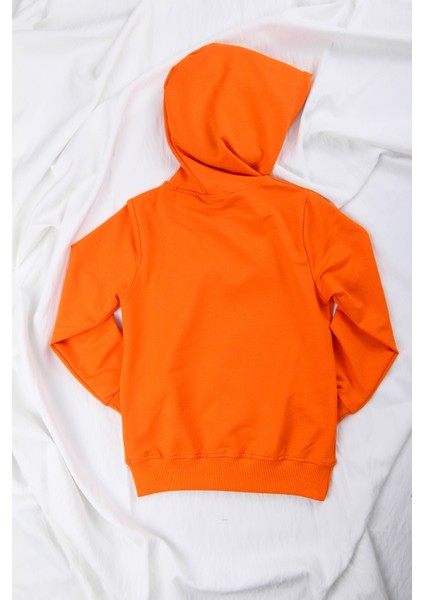 Rahat Kesim Kapüşonlu Gamer Baskılı Sweatshirt Turuncu fiyatları