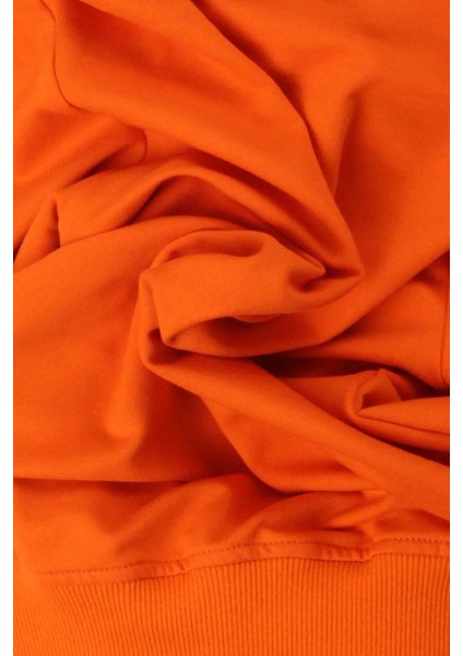 Rahat Kesim Kapüşonlu Gamer Baskılı Sweatshirt Turuncu indirimleri