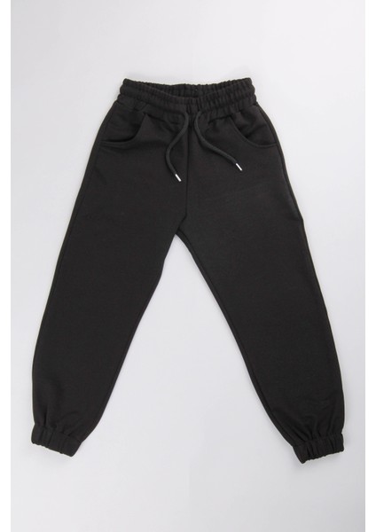 Lastikli Rahat Kesim Cepli Kız Çocuk Eşofman Altı Siyah fiyatları
