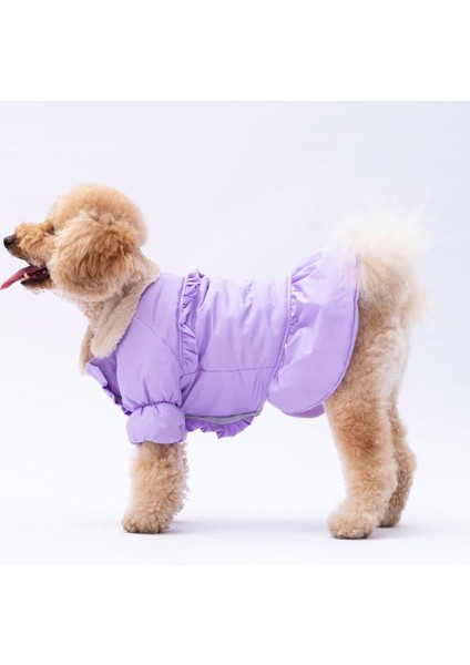 Lila Elizabeth Polarlı Su Geçirmez Küçük Irk Köpek Yağmurluğu