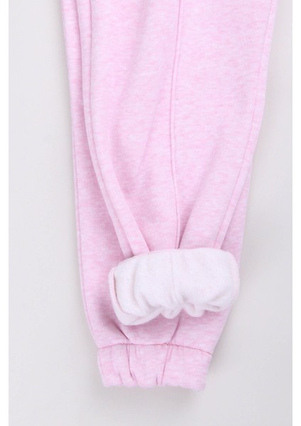Lastikli Içi Polarlı Cepli Rahat Çocuk Eşofman Altı Pembe modelleri