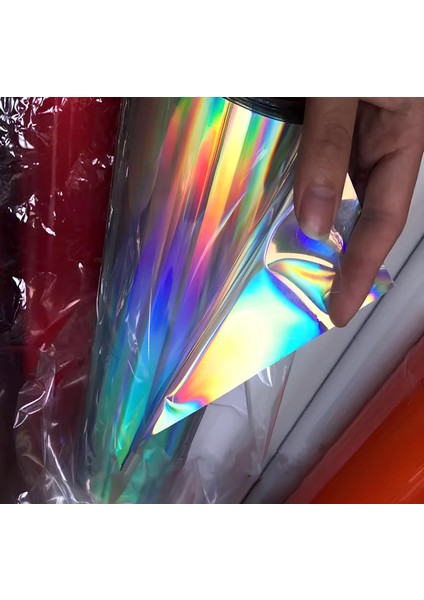 Hologram Gökkuşağı Rainbow Araç Motosiklet Aksesuar Folyosu 30CMX1 Metre indirimleri